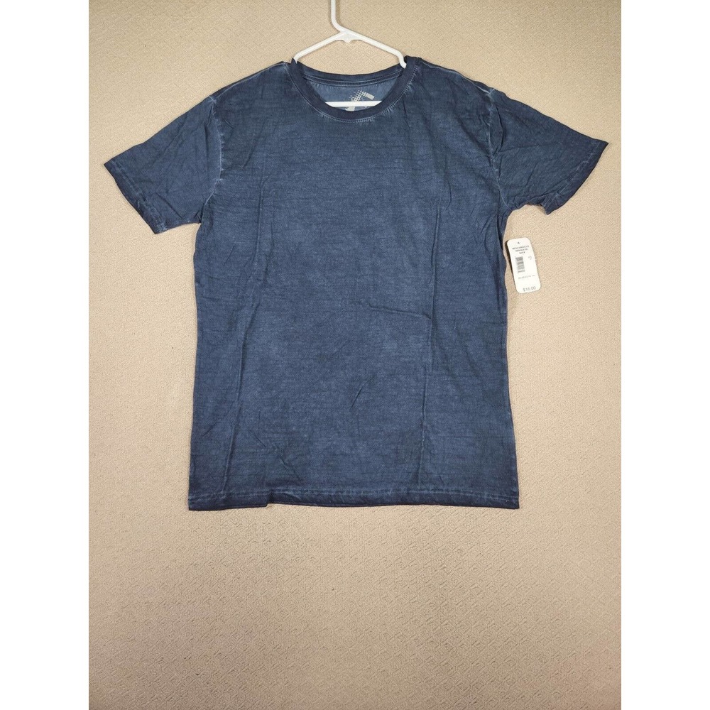 Fission Shirt Mens Medium M Blue Stretch Cotton Blend Pullover Crew Neck NWT